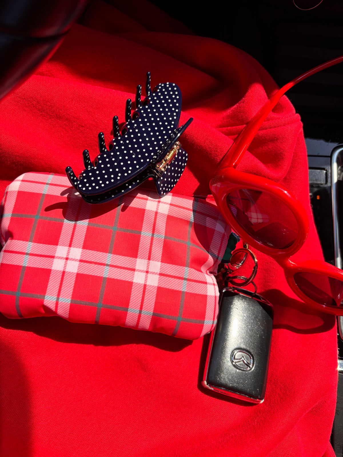 Mini Zip - Red Tartan