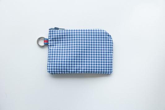 Medium Zip - Navy Gingham