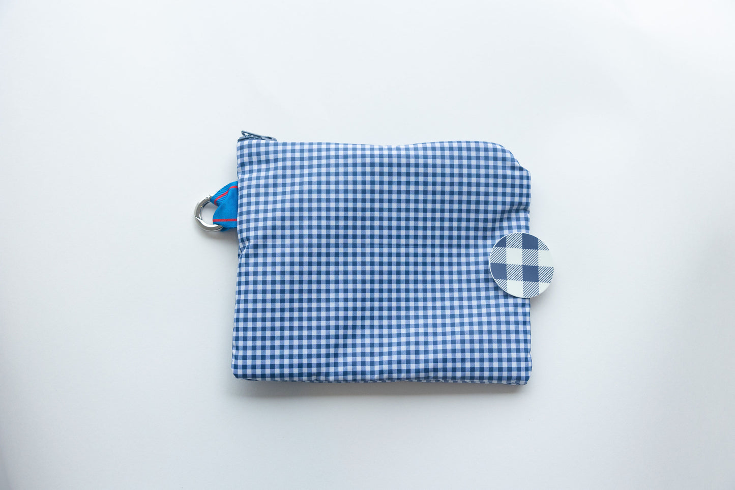 Large Zip - Navy Gingham
